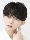 韓国ヘアカルマパーマコンマバングシースルーマッシュ黒髪ウルフ