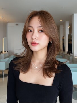 韓国/髪質改善/レイヤーカット/小顔/透明感カラー