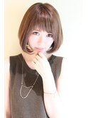 大人可愛いボブスタイル毛先ワンカールひし形シルエット