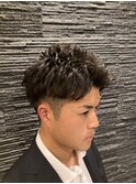 ビジネスツーブロックパーマスタイル