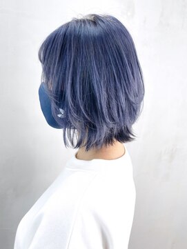 アルバム 銀座(ALBUM GINZA) ラベンダーブルー_アースカラーくびれヘアツートン_ba378571