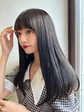 パルフェ ヘアー バイ オーク 九大学研都市(parfait hair byOAK) 韓国風フルバング×艶ストレート