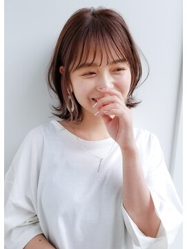 ガーデン オオタカノモリ(garden otakanomori) インナーカラーがポイントシースルーバングに外ハネボブ