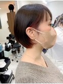大人可愛い前下がりショートボブ丸みショート20代30代40代