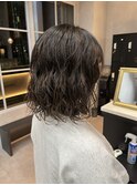 ボブ×ナチュラルパーマ