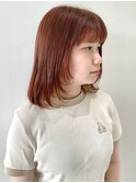 【FOLK】透明感オレンジ&インナー☆似合わせ内巻きミディアム♪