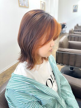 ユラギフロムユイマァル 水島店(YURAGI from YUIMARL) オレンジカラー×フェイスフレーミング