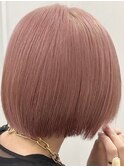 mini bob×pink beige [新宿駅/美髪/ピンクブラウン]