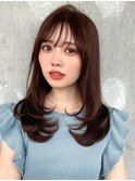 ワンカールレイヤー/透明感カラー/ショコラブラウン/大人可愛い