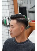 七三分け　サイドパート　スキンフェード
