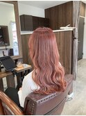 girlyピンク+波巻き仕上げ