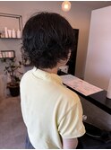 伸ばしかけ丸みショートボブコテ巻き風パーマボブ20代30代40代