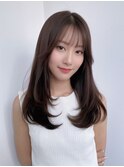 大人可愛い大人美人ふんわりカール小顔カットショコラアッシュ