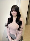 ブルーブラック/韓国/くびれ/前髪/顔まわり/ブリーチなし/艶髪