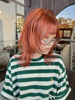 ピケ(pique)&nbsp;Wカラー/オレンジカラー/ウルフカット/レイヤー/20代/30代/40代