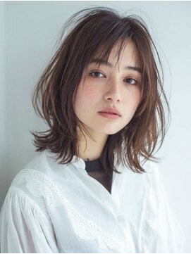 ニーフ 恵比寿(neaf) ダークブルーワンホンレイヤー/ニュアンスウルフ/デジタルパーマ
