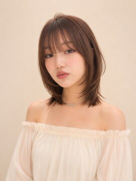 サンド ミュウ 横浜店(sand mieu) くびれレイヤーボブ/横浜/韓国ボブ/髪質改善/オリーブベージュ
