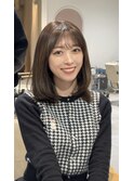 ダークブラウン／レイヤーカット/顔周りカット/縮毛矯正