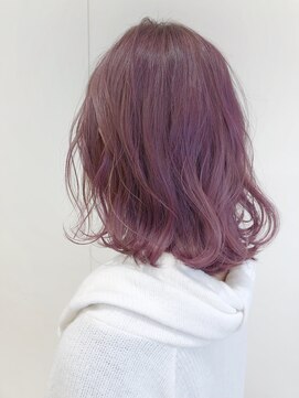 モリオフロムロンドン 大宮店(morio from London) 【morio坪井】ピンクパープル×ミディ×ケアブリーチ