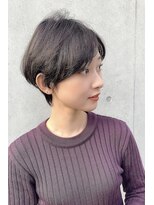 アンドヘアー 西葛西(&-HAIR)&nbsp;30代40代大人可愛いワンサイドショートブランジュ黒髪ベージュ