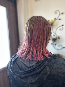 サロンド デジャヴ 超絶可愛いピンク系インナーカラー◎