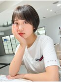【長谷川】斜め前髪こくまろブラウンショート
