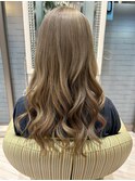 30代40代ダブルカラーミルクティアッシュデザインカラー透け感