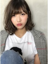 アン たまプラーザ(un) 大人かわいいワンカールボブ【イルミナカラー】カーキグレージュ