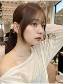 顔周りカット後れ毛くびれヘアアッシュベージュ20代30代【平島】