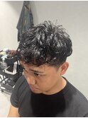 MEN’S HAIR/ブルーブラック/フェザーパーマ/柏