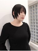 ショートボブ艶髪黒髪ボブ顔まわりカット(表参道)