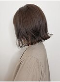 ブリーチなしショコラブラウン冬レイヤー小顔ボブ透明感顔周り