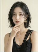 大人可愛い20代30代40代小顔ミディアムレイヤーグレージュ