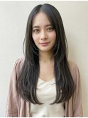 ブリーチなしカラー髪質改善黒髪ストレート似合わせ夏カラー