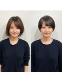 ショートボブ/大人巻き/ぷつっとボブ/ナチュラルモード/銀座駅