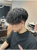 波巻きツイスパ　前下がりマッシュ　福岡メンズパーマ