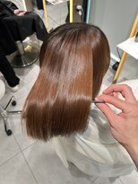 ロンドメリア 天神大名店(Lond Melia)&nbsp;★くびレイヤーエモージュインナーグレージュ前髪ピンクベージュ