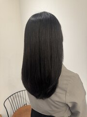 アッシュカラー 就活カラー 縮毛矯正 髪質改善 黒髪ロング 韓国