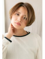 カバーヘア イヴ 戸頭店(COVER HAIR EVE)&nbsp;アシンメトリー大人ハイライトひし形ショートボブZ戸頭20代30代