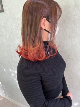 ザラフター ザブリーチ 新下関(the laughter/The bleach) オレンジレッド【グラデーションカラー】