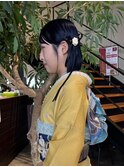 成人式ヘアアレンジ/ボブスタイル/リボンアレンジ/和装ヘア