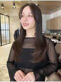ロングヘア30代40代縮毛矯正レイヤー前髪なし前髪あり表参道