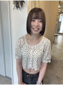 顔周りレイヤーボブ×チョコレートカラー