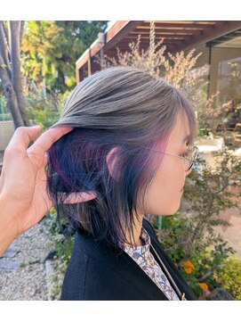 グレージュ×オーロラカラー