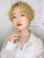 カバーヘア ブリス 川口(COVER HAIR bliss)&nbsp;外国人風◎マッシュショートパーマ×ハイトーンブロンドp川口