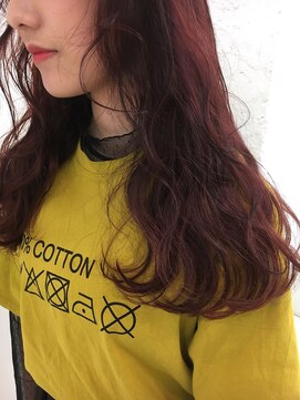 ブルーフェーセス 表参道(blue faces) 『blue faces』 チェリーレッドボルドー×ウエーブスタイル