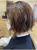 濡れ感たっぷり ゆるふわパーマ
