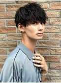 ソフトツイストパーマツーブロックマッシュパーマグラデーション