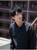 ツーブロックマッシュ波巻き無造作ヘア