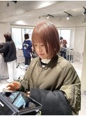 【藤沢横浜】暖色カラー/ミルクティーベージュ/コンパクトボブ